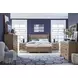 Plum Creek Sierra Brown and White 2 Drawer Marble Top Nightstand with USB Charging