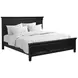 Trento Distressed Black King Panel Bed