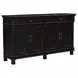 Trento Distressed Black 4 Door Sideboard