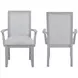 Fiona Mist Gray Upholstered Dining Arm Chair Set of 2