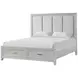 Fiona Mist Gray California King Upholstered Storage Panel Bed
