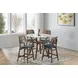 Oscar Walnut Round Glass Counter Height Room Set