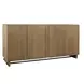 Arlington Natural Wood and Matte Black 4 Door Accent Cabinet
