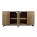 Arlington Natural Wood and Matte Black 4 Door Accent Cabinet
