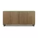 Arlington Natural Wood and Matte Black 4 Door Accent Cabinet