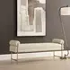Bolster Pearl White Upholstered Accent Bench