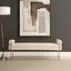 Bolster Pearl White Upholstered Accent Bench