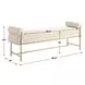 Bolster Pearl White Upholstered Accent Bench