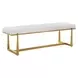 Midas White and Gold Upholstered Long Accent Bench