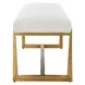 Midas White and Gold Upholstered Long Accent Bench