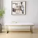 Midas White and Gold Upholstered Long Accent Bench