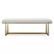 Midas White and Gold Upholstered Long Accent Bench