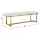 Midas White and Gold Upholstered Long Accent Bench
