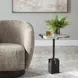Kingsley Gray and Gold Square Accent Table
