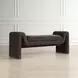 Grafton Distressed Charcoal Upholstered Accent Bench