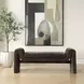 Grafton Distressed Charcoal Upholstered Accent Bench