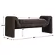 Grafton Distressed Charcoal Upholstered Accent Bench