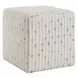 Fairmont White Upholstered Square Ottoman