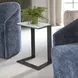 Belmont Black and White Rectangular Marble Top Accent Table