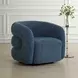 Kingsley Blueberry Upholstered Swivel Barrel Chair