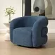Kingsley Blueberry Upholstered Swivel Barrel Chair