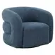 Kingsley Blueberry Upholstered Swivel Barrel Chair