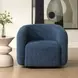 Kingsley Blueberry Upholstered Swivel Barrel Chair