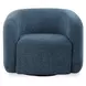 Kingsley Blueberry Upholstered Swivel Barrel Chair