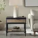Oakley Matte Black and Brown Rectangular Side Table