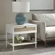 Oakley White and Brown Rectangular Side Table