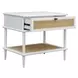 Oakley White and Brown Rectangular Side Table