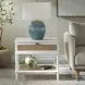 Oakley White and Brown Rectangular Side Table