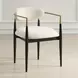 Alden Off White and Black Upholstered Dining Arm Chair