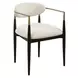 Alden Off White and Black Upholstered Dining Arm Chair