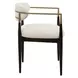 Alden Off White and Black Upholstered Dining Arm Chair
