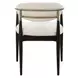 Alden Off White and Black Upholstered Dining Arm Chair