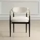 Alden Off White and Black Upholstered Dining Arm Chair