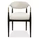 Alden Off White and Black Upholstered Dining Arm Chair