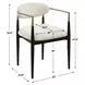 Alden Off White and Black Upholstered Dining Arm Chair