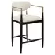 Alden Off White and Black Upholstered Counter Height Stool