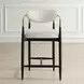 Alden Off White and Black Upholstered Counter Height Stool