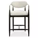 Alden Off White and Black Upholstered Counter Height Stool