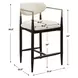 Alden Off White and Black Upholstered Counter Height Stool