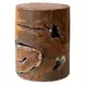 Oakley Natural Teak and Silver Accent Stool