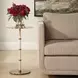 Monterey White and Brass Round Accent Table