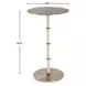 Monterey White and Brass Round Accent Table