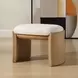 Port Texture White Upholstered Small Accent Bench
