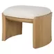 Port Texture White Upholstered Small Accent Bench