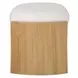 Port Texture White Upholstered Small Accent Bench