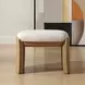 Port Texture White Upholstered Small Accent Bench